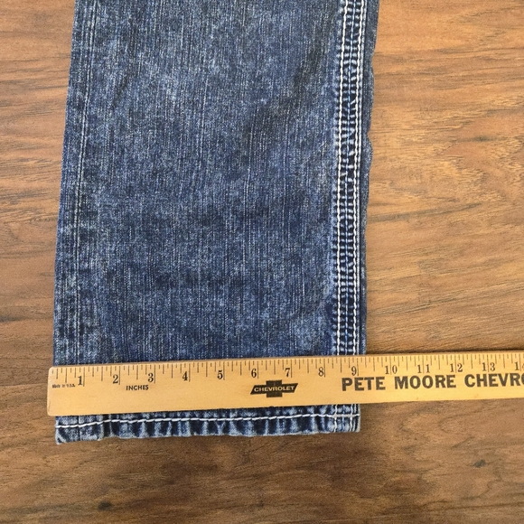 Rock Revival Casey Straight Leg Jeans Embroidered Mens 36x32 Thick Stitch - Picture 6 of 7